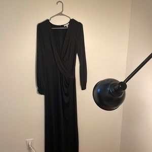 Black Long-Sleeve Maxi Dress